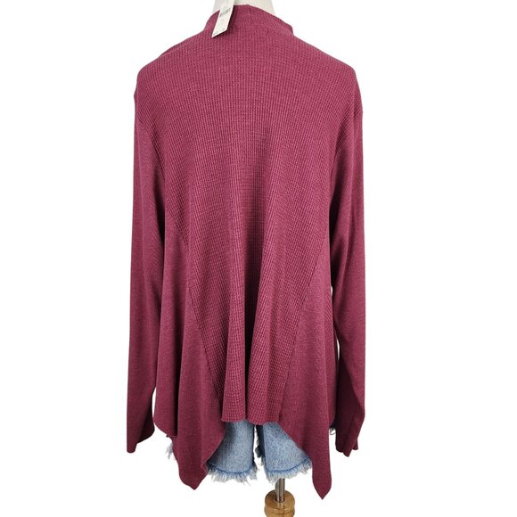 Anthropologie‎ t.la Top Women's 1X Mock Neck Long Sleeve Waffle Knit in Rose - Picture 4 of 12